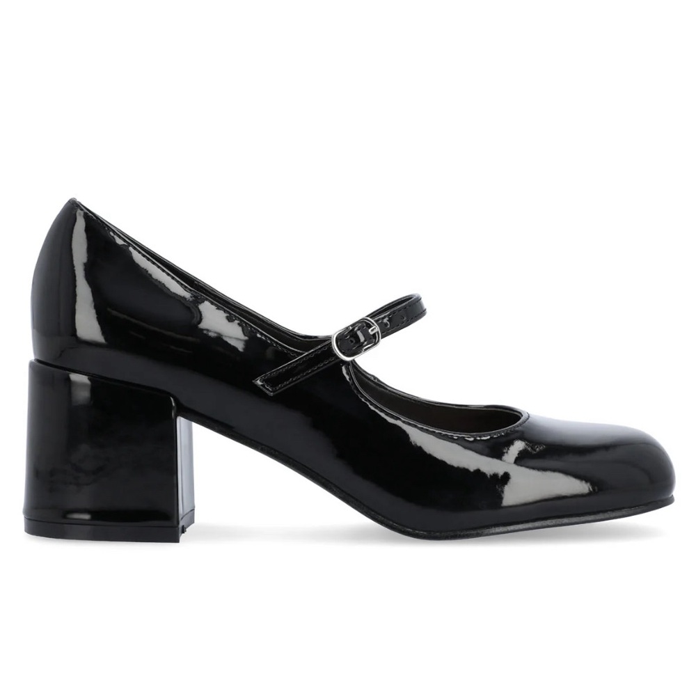 JOURNEE OKENNA MARY JANE PUMP HEELS IN BLACK PATENT US 7 … - Picture 2 of 16